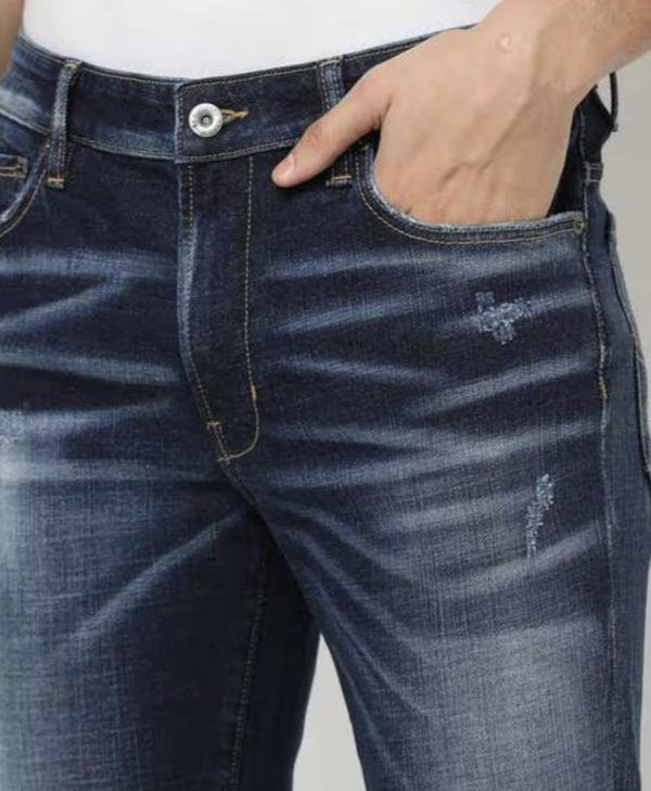 Tokyo Distressed Blue Slim Fit Jeans - Image 2